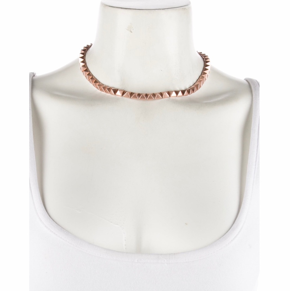 Eddie Borgo Rose Gold Pyramid Necklace